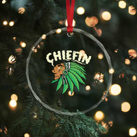 Chiefin Weed Smoking Crystal Glass Ornament Funny 420 Cannabis Pot THC Smoker TS02