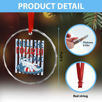 Chill The Fourth Out Crystal Glass Ornament Funny Alligator 4th Of July