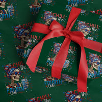 Chill the Fourth Out Skeleton Wrapping Paper Roll Funny Patriotic 4th of July Fireworks Party - Wonder Print Shop
