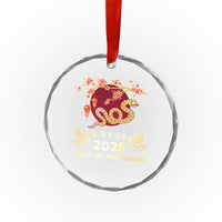 Chinese Lunar New Year 2025 Year Of The Snake Crystal Glass Ornament Cherry Blossom TS11