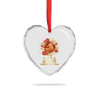 Chinese New Year 2026 Year of The Horse Heart Crystal Glass Ornament Golden Zodiac Horse - Wonder Print Shop