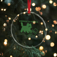Chinga la Migra Crystal Glass Ornament Funny Subtle FDT Cat Meme - Wonder Print Shop