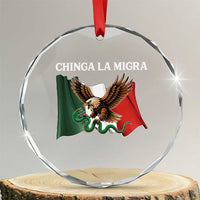 Chinga La Migra Crystal Glass Ornament Immigration Rights Anti Fascism Protest - Wonder Print Shop