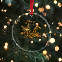 Chinga La Migra Crystal Glass Ornament Retro Protest Subtle FDT Cat Meme