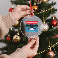 Chinga La Migra Red Eye Laser Loon Crystal Glass Ornament Political Resist Ice Minnesota Protest