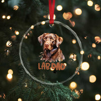 Chocolate Labrador Retriever Dad Crystal Glass Ornament Dog Lover Gift TS12