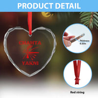 Choctaw Nation Chahta Yakni Native American Heart Crystal Glass Ornament