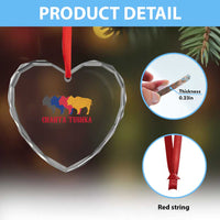 Choctaw Native American Chahta Tushka Heart Crystal Glass Ornament