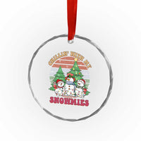 Chrismas Snowman Crystal Glass Ornament Chillin' With My Snowmies Retro Xmas Vibe TS02