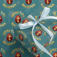 Christ He is Risen Wrapping Paper Roll Khristos Voskress Russian Orthodox Easter Red Eggs