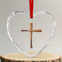Christian Baseball Heart Crystal Glass Ornament I Can Do All Things Through Christ Who Strengthens Me