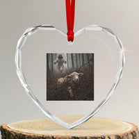 Christian Biblical Parable Of Lost Sheep Scene Heart Crystal Glass Ornament Funny Photo