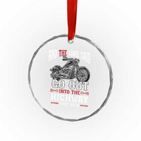 Christian Biker Crystal Glass Ornament Lord Said Go Out Into Highways Faith Motorcycle TS02