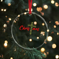Christian Christmas Crystal Glass Ornament Cross Lights Faith TS14