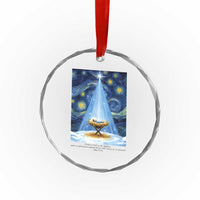 Christian Christmas Crystal Glass Ornament Nativity Scene Jeus Baby Starry Night Xmas TS14