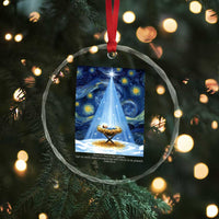 Christian Christmas Crystal Glass Ornament Nativity Scene Jeus Baby Starry Night Xmas - Wonder Print Shop