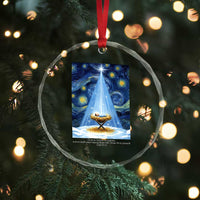 Christian Christmas Crystal Glass Ornament Nativity Scene Jeus Baby Starry Night Xmas TS14