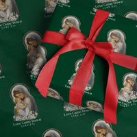 Christian Christmas Wrapping Paper Roll Love Came Down Luke 2:11 - Wonder Print Shop