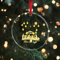 Christian Crystal Glass Ornament Follow the Light Christ Xmas Light TS09