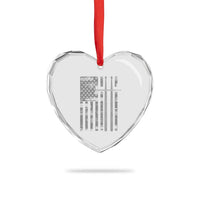 Christian Drummer Heart Crystal Glass Ornament American Flag Drumsticks Religious Faith Cross Patriotic