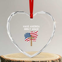Christian Faith Heart Crystal Glass Ornament Make America Godly Again American Flag - Wonder Print Shop