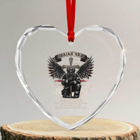 Christian Firefighter Heart Crystal Glass Ornament When You Walk Through The Fire You Shall Not Be Burned American Flag