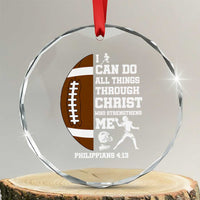 Christian Football Crystal Glass Ornament I Can Do All Things Through Christ Bible Verse TS12