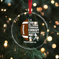 Christian Football Crystal Glass Ornament I Can Do All Things Through Christ Bible Verse TS12