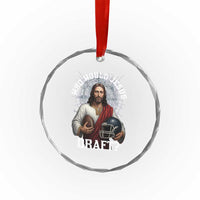 Christian Football Gift Crystal Glass Ornament Who Would Jesus Draft TS12