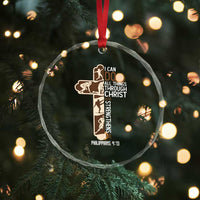 Christian Football Player Gift Crystal Glass Ornament God Gives Me Strength TS12