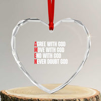 Christian Heart Crystal Glass Ornament Amen Agree Move End With God Never Doubt God - Wonder Print Shop
