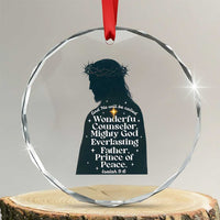 Christian Jesus Crystal Glass Ornament Cross Bible Verse Inspirational Isalah 9:6 - Wonder Print Shop