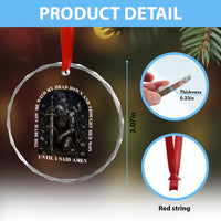 Christian Knight Templar Crusader Crystal Glass Ornament The Devil Saw Me With My Head Down And Thought He'd Won