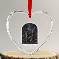 Christian Knight Templar Crusader Heart Crystal Glass Ornament The Devil Saw Me With My Head Down And Thought He'd Won