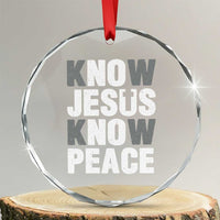 Christian Know Jesus Know Peace Crystal Glass Ornament Religion God Church Bible TS11