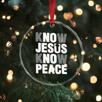 Christian Know Jesus Know Peace Crystal Glass Ornament Religion God Church Bible TS11