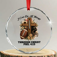 Christian Motivation Gift Crystal Glass Ornament I Can Do All Things Through Christ Bible Verse TS12
