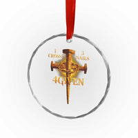 Christian One Cross Three Nails Four Given Crystal Glass Ornament Jesus God