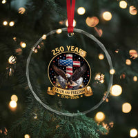 Christian Patriotic Eagle Cross Crystal Glass Ornament 250 Years Faith And Freedom USA Gift