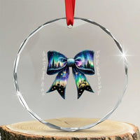 Christmas Alaska Aurora Crystal Glass Ornament Christian Most Wonderful Time Of The Year Coquette Bow TS09