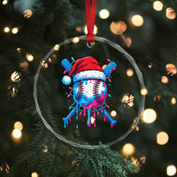 Christmas Baseball Ice Cream Drip Crystal Glass Ornament Santa Sports Xmas Light Boys Sprinkles Baseball Bat - undefined