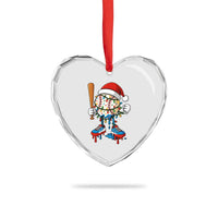 Christmas Baseball Ice Cream Drip Heart Crystal Glass Ornament Santa Sports Xmas Baseball Player - Wonder Print Shop