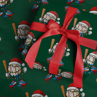 Christmas Baseball Ice Cream Drip Wrapping Paper Roll Santa Sports Xmas Baseball Player - Wonder Print Shop