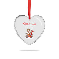 Christmas Begins With Christ Heart Crystal Glass Ornament Jesus Santa Riding Bicycle - Wonder Print Shop