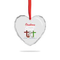 Christmas Begins With Christ Heart Crystal Glass Ornament Snowman Christian Cross - Wonder Print Shop