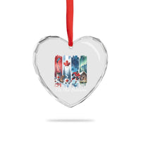 Christmas Canada Ice Hockey Lover Heart Crystal Glass Ornament Tis The Season - Wonder Print Shop