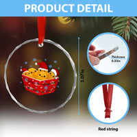 Christmas Chicken Nuggets Crystal Glass Ornament Funny Food Lover Gift TS12