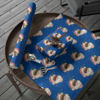 Christmas Coquette Pink Black Santa Bow Wrapping Paper Roll - Wonder Print Shop