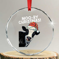 Christmas Cow Crystal Glass Ornament Funny Moo Ry Christmas Farmer Gift - Wonder Print Shop