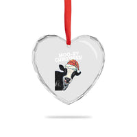 Christmas Cow Heart Crystal Glass Ornament Funny Moo Ry Christmas Farmer Gift - Wonder Print Shop